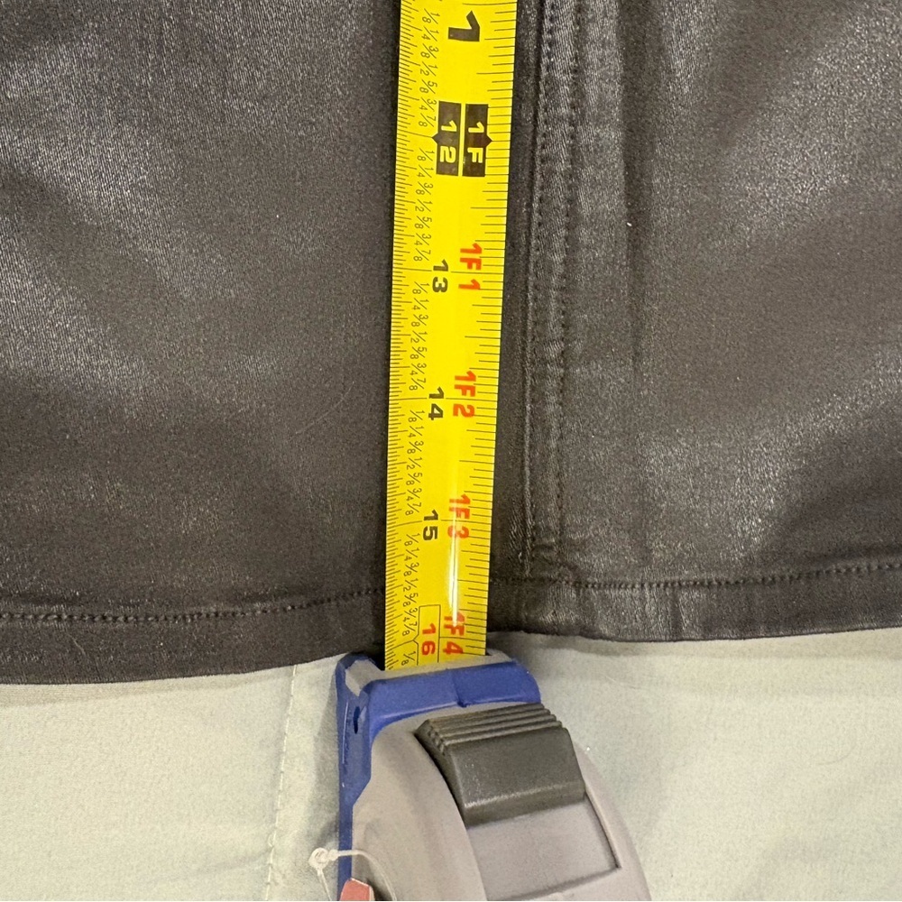 Agolde Black Waxed Denim Mini Skirt - Picture 9 of 9